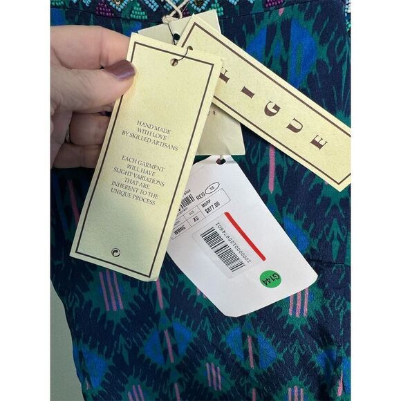 Blue Patterned Midi Dress - Picture 8 of 9